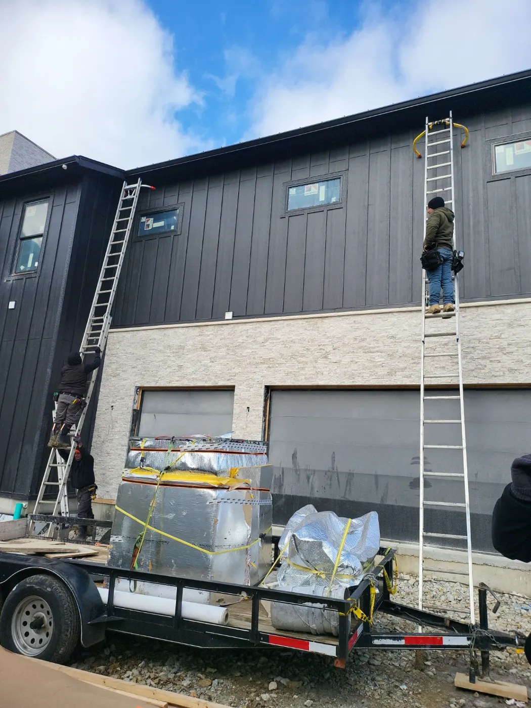 Siding installation documented in New Palestine