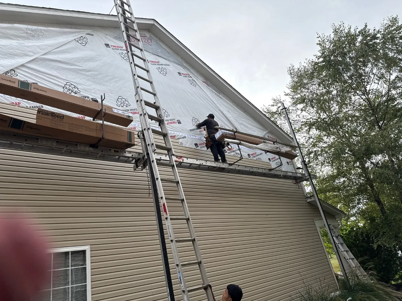 Storm-damaged siding documented in New Palestine